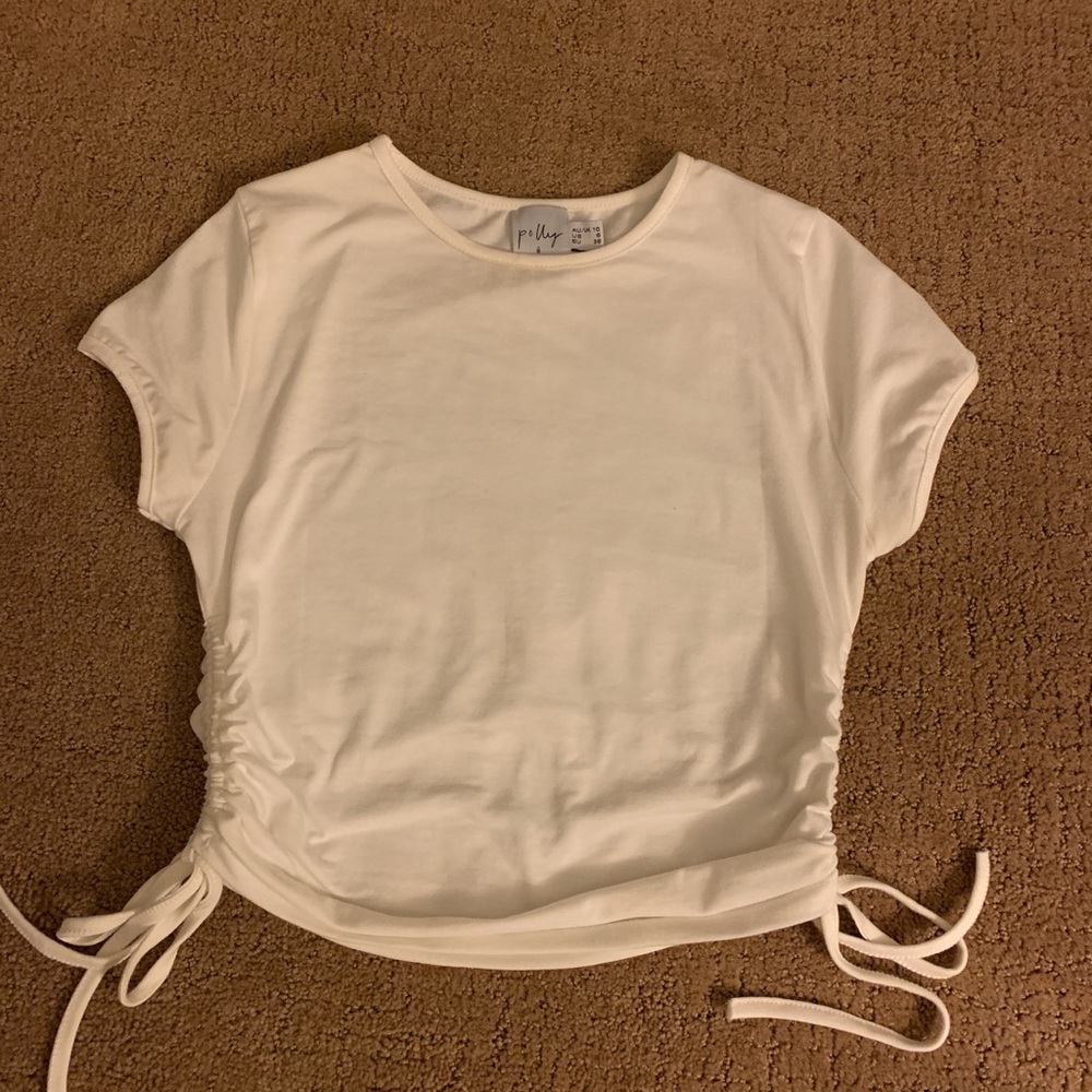 PRINCESS POLLY WHITE RUFFLE SIDE TOP